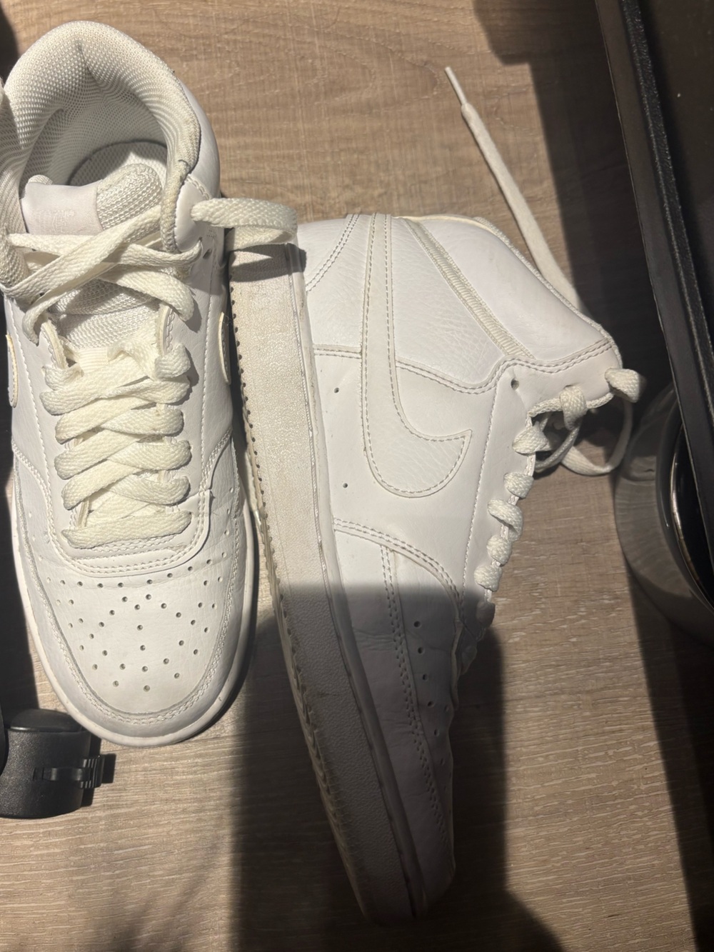 Nike White High-Top Leather Sneakers